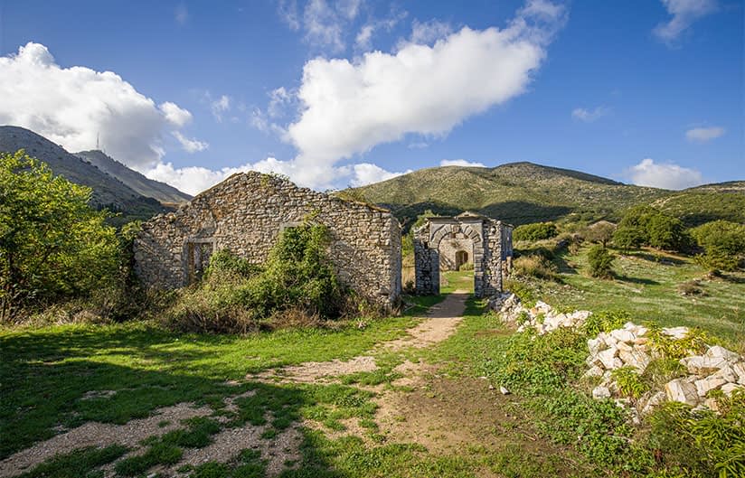 In the abandoned village of Peritheia on the island of Corfu in the Ionian Sea, Greece